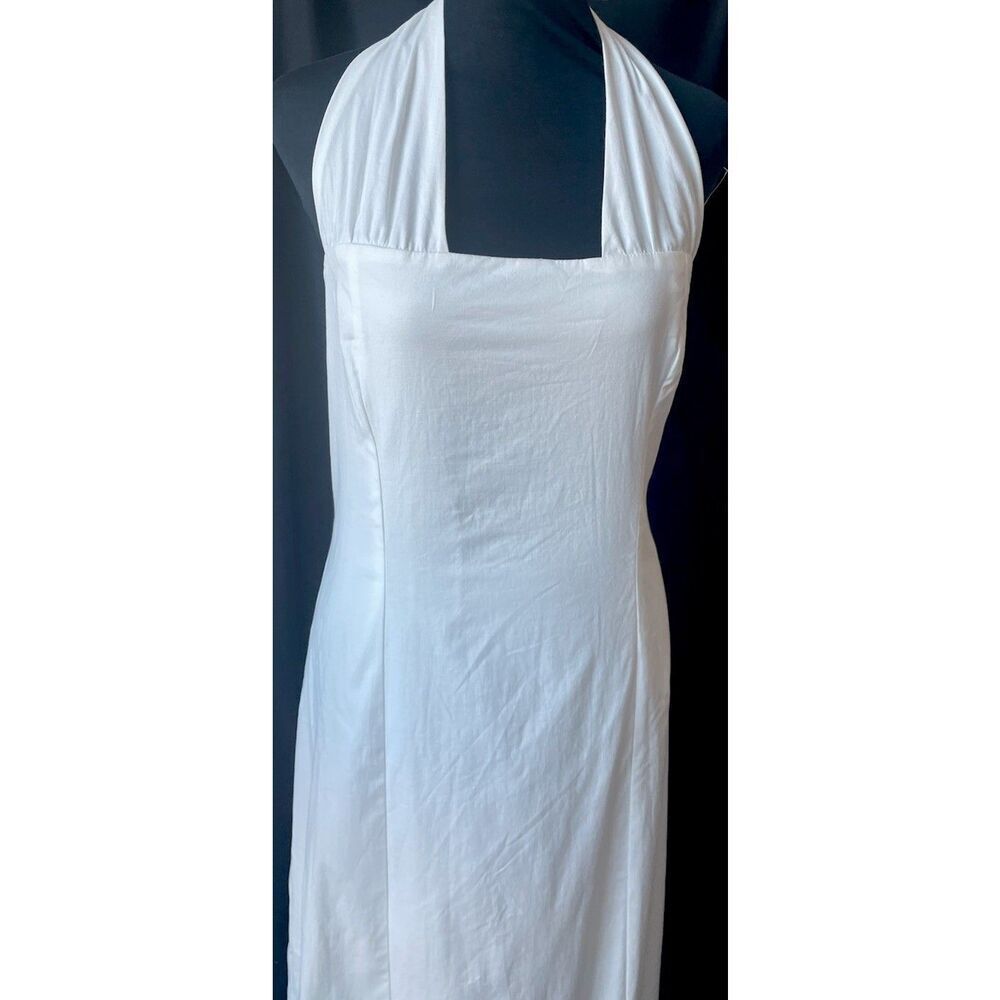 New Reformation Bessi Halter Cotton White Midi Dress Size 10 - Picture 8 of 9